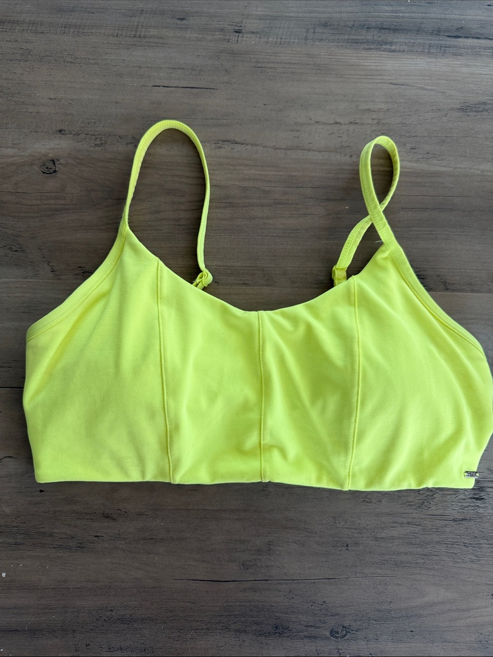 VS Pink Women’s Neon Yellow Padded Bralette Medium - Lightweight Comfort workout